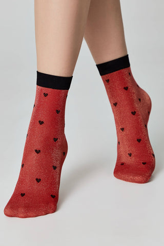 Shimmering Socks Conte Fantasy - "Hearts" Designs - By Baano