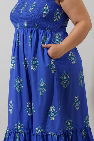 Haline Smocked Midi Dress