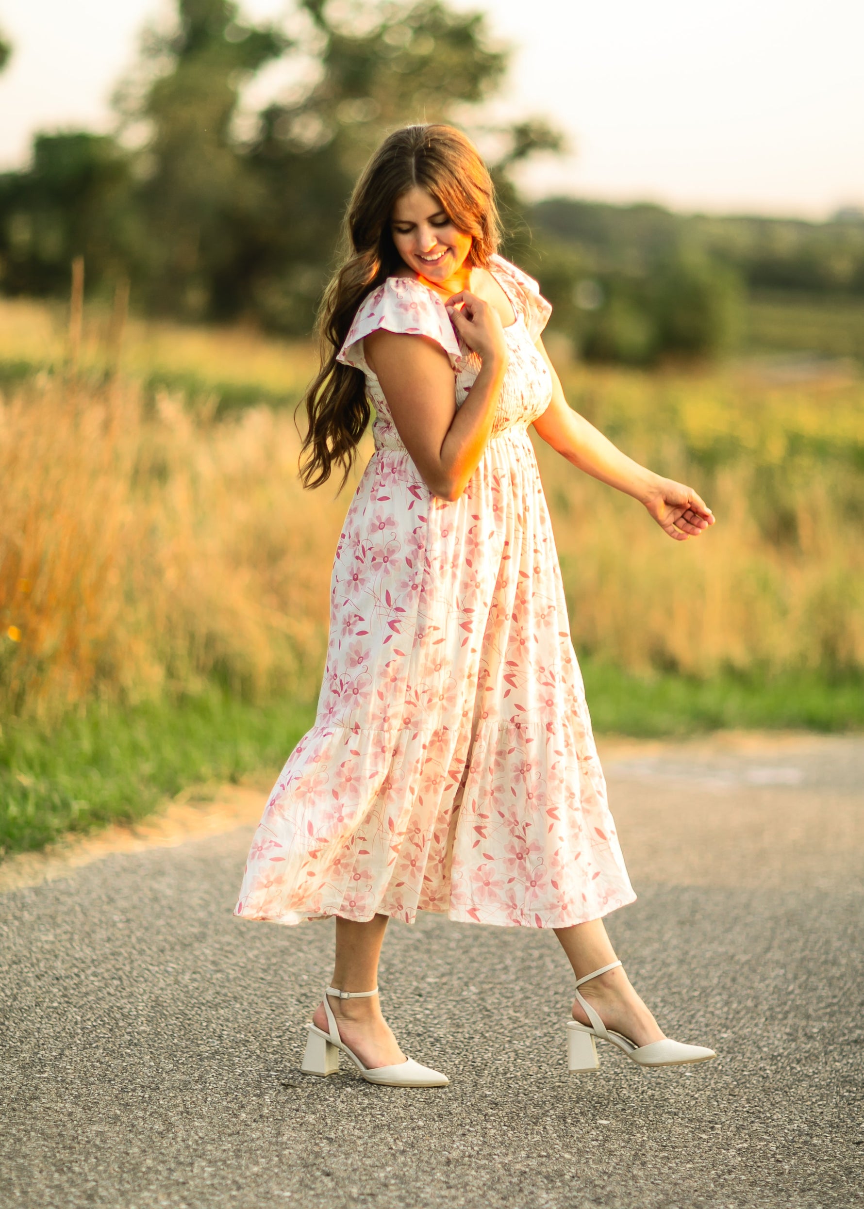 Summer Cap Sleeve Midi Dress - By Baano