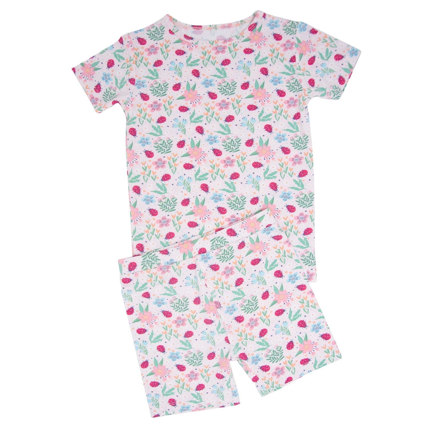 Ladybug Flower Garden Summer Pajama Set - By Baano