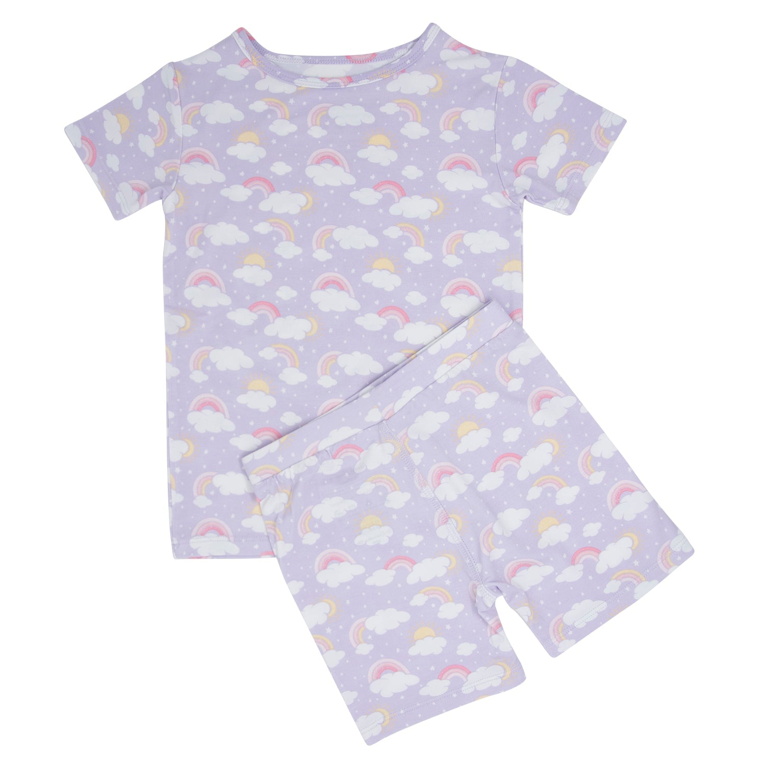 Lavender Rainbows and Clouds Summer Pajama Set - By Baano