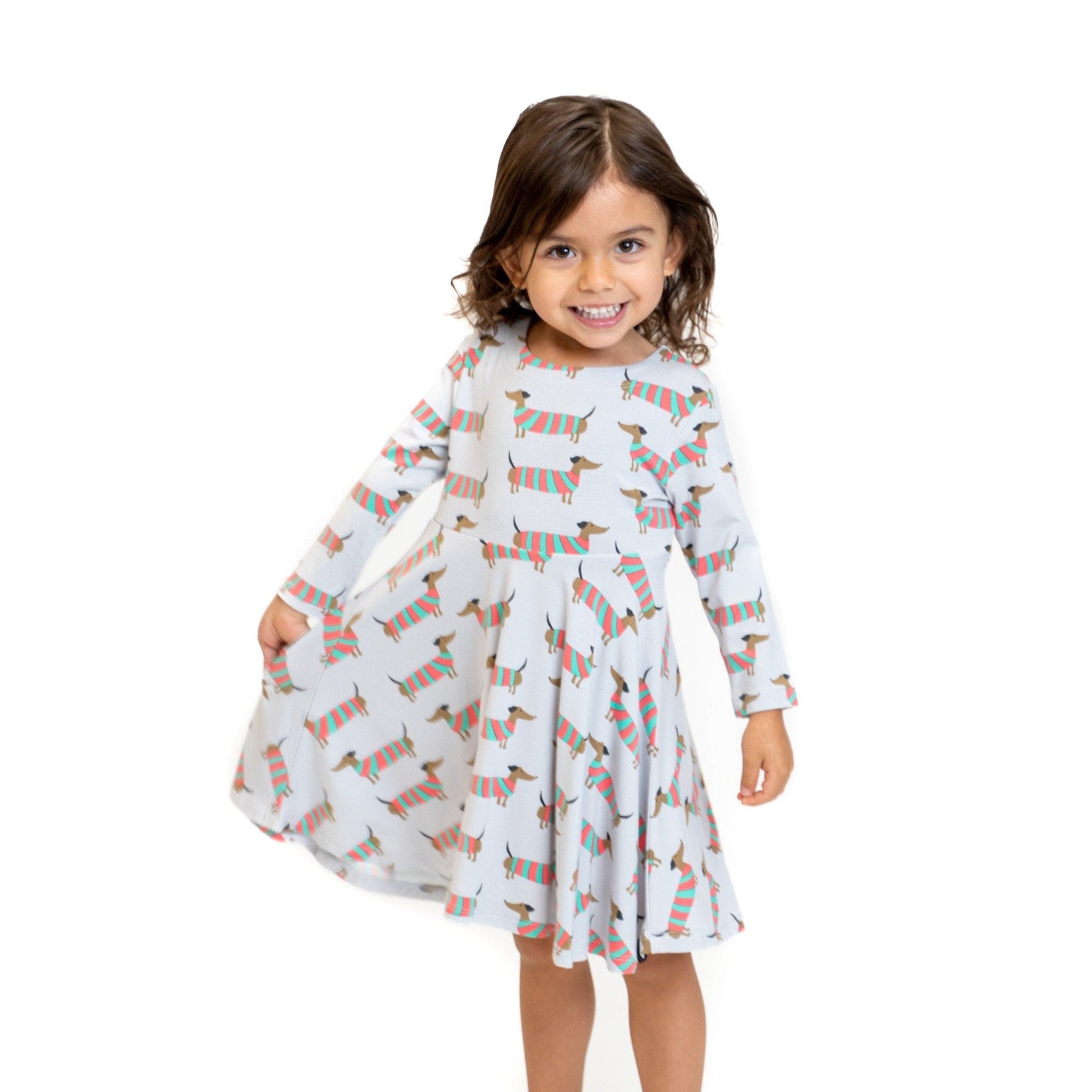 Holiday Hounds Swirly Girl Dress - By Baano