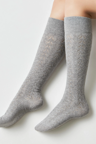 Cotton Knee Highs Conte Classic 010 - Cotton Blend and Knitted Pattern - By Baano