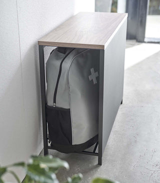 Entryway Storage Organizer & Bench (18" H)  - Steel + Wood - By Baano