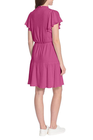 London Times V Neck Short Butterfly Sleeves Pull Over Short Jersey Dress - Glamourous Grace