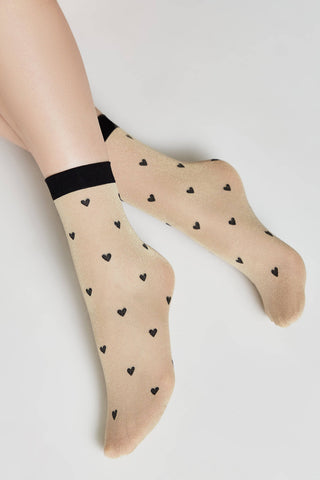 Shimmering Socks Conte Fantasy - "Hearts" Designs - By Baano