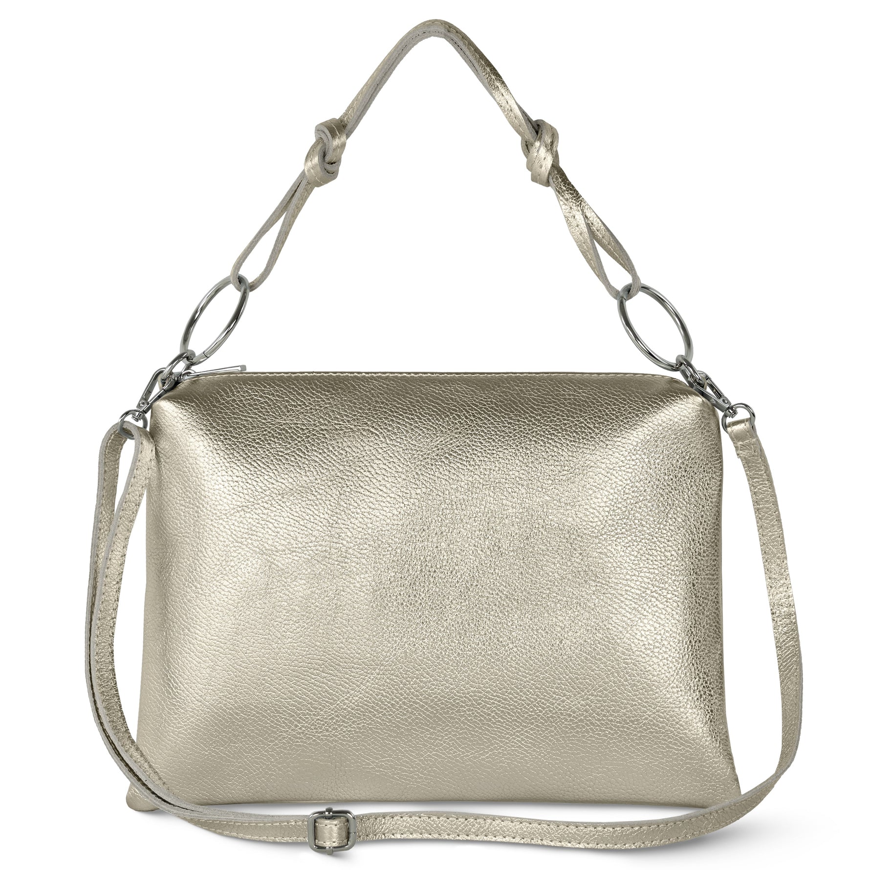 Metallic Calf Leather Shoulder Bag