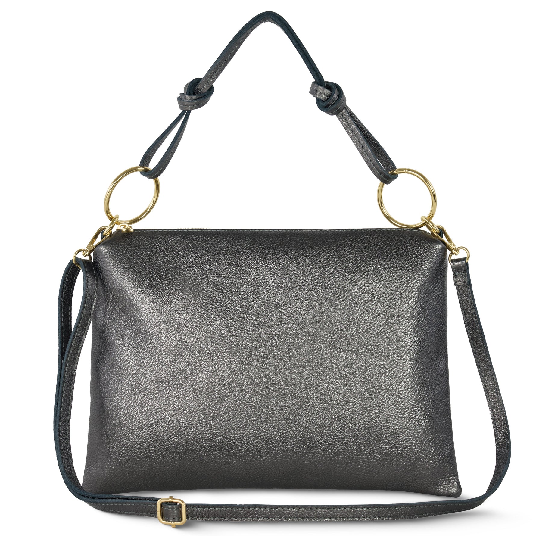 Metallic Calf Leather Shoulder Bag