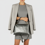 Metallic Calf Leather Shoulder Bag