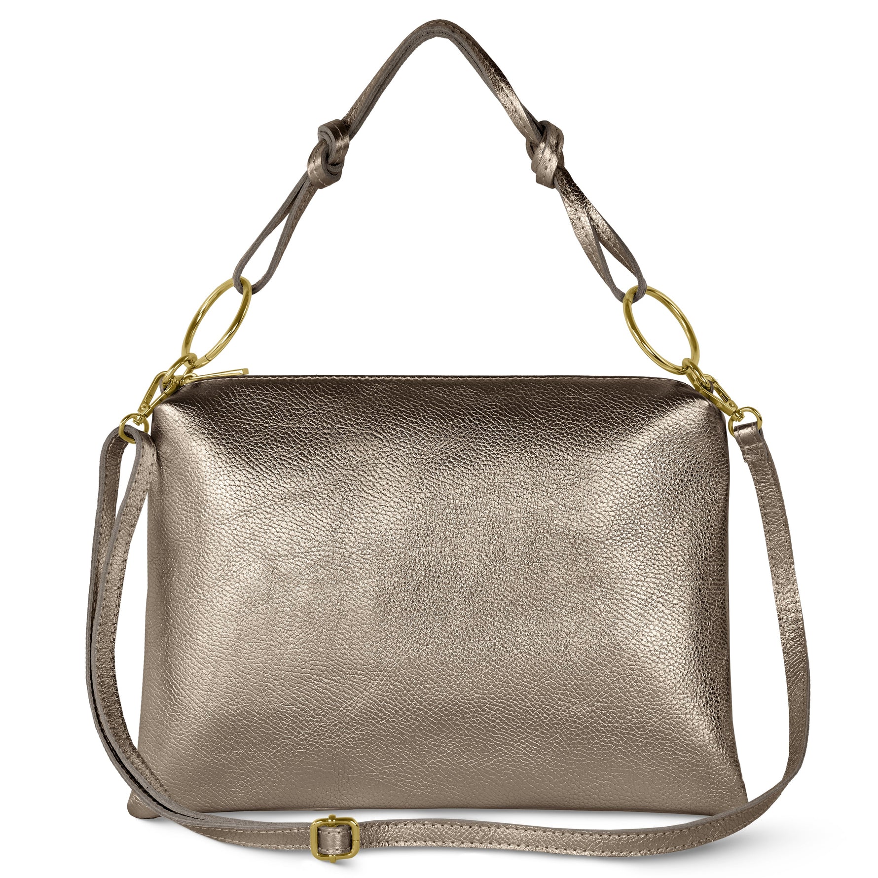 Metallic Calf Leather Shoulder Bag