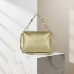 Metallic Calf Leather Shoulder Bag