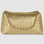Weave Metallic Suede Leather Shoulder Bag