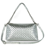 Weave Metallic Suede Leather Shoulder Bag