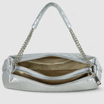Weave Metallic Suede Leather Shoulder Bag