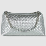 Weave Metallic Suede Leather Shoulder Bag
