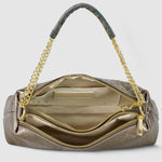 Weave Metallic Suede Leather Shoulder Bag