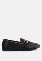 Talula Horsebit Embellished Faux Leather Loafers