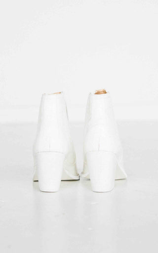 Tarim Booties in White Croc