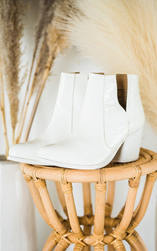Tarim Booties in White Croc - By Baano