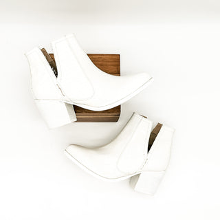 Tarim Booties in White Croc - By Baano