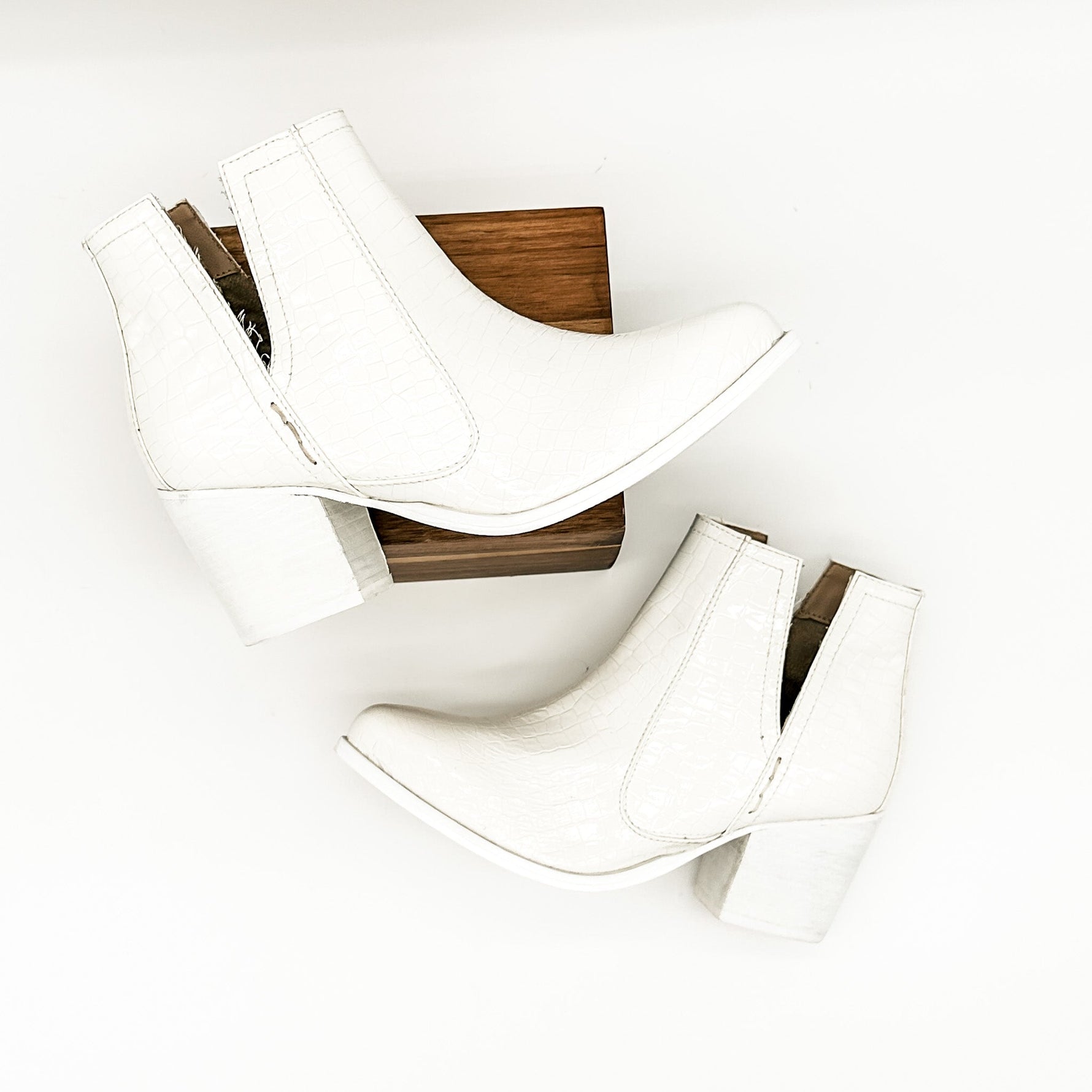 Tarim Booties in White Croc Naughty Monkey