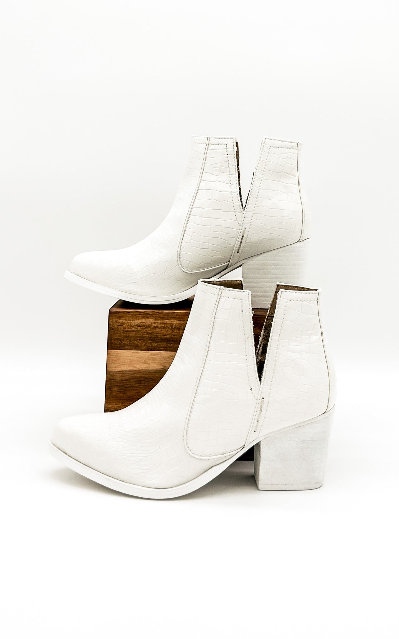 Tarim Booties in White Croc Naughty Monkey