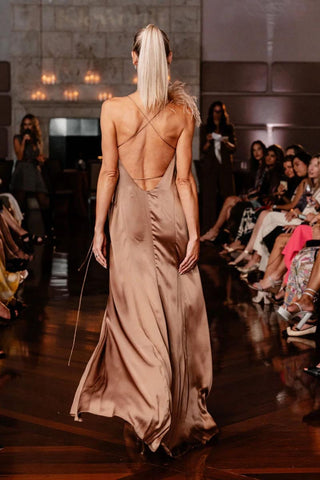Tatev Satin Wrap Maxi Dress - By Baano