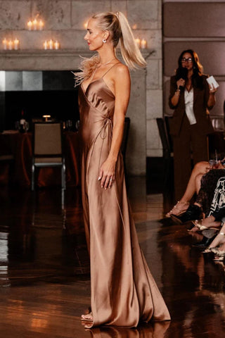 Tatev Satin Wrap Maxi Dress - By Baano