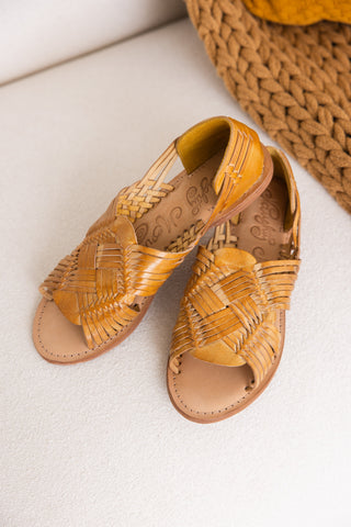 Tawakoni Woven Huarache Sandal in Mustard Naughty Monkey