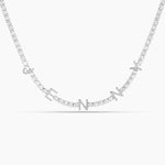 Spaced Out Name Necklace with Tennis Chain