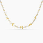 Spaced Out Name Necklace with Tennis Chain