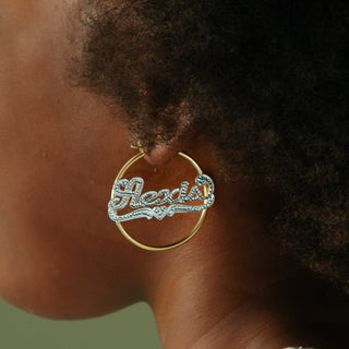 Kid's Mini Frosted Hoop Name Earrings