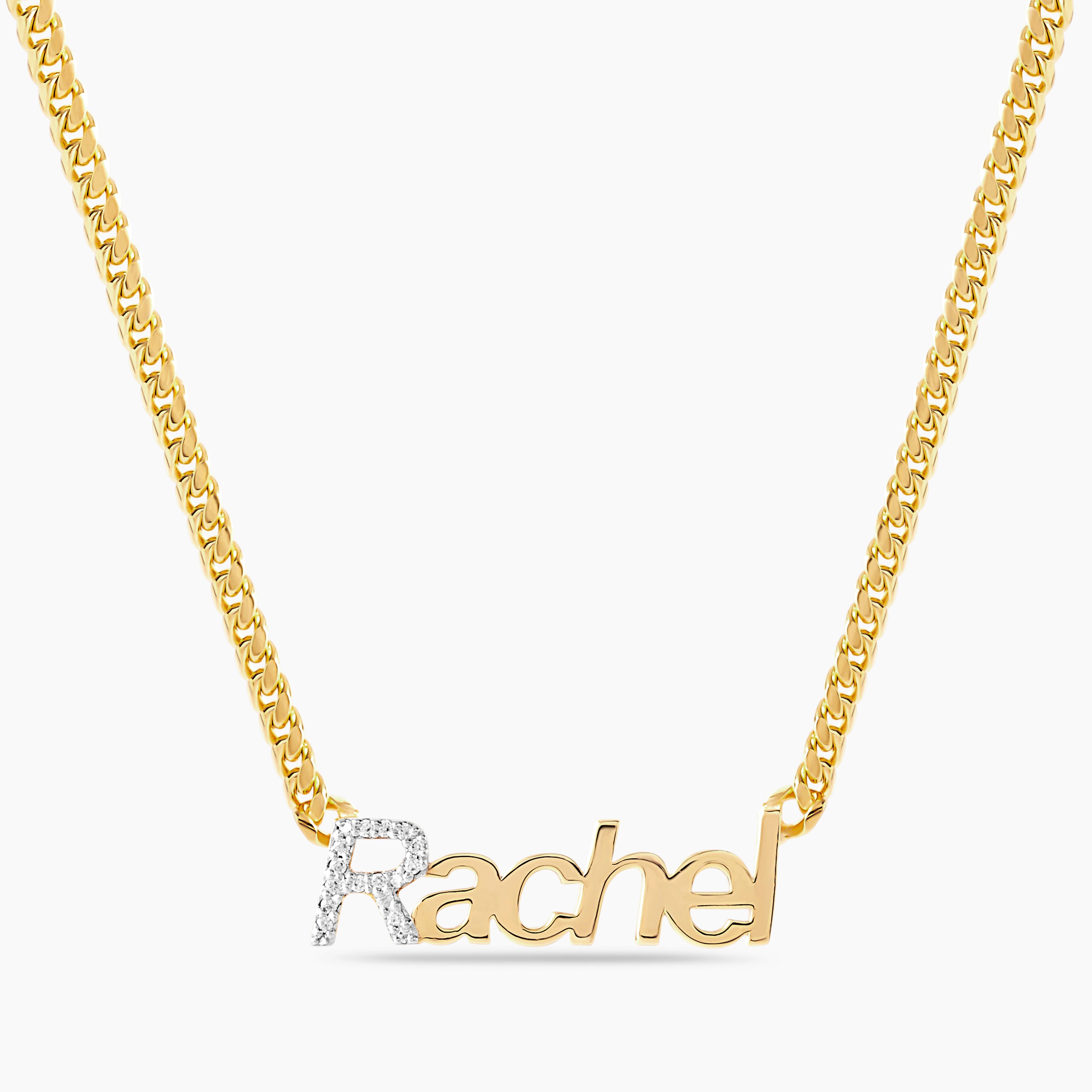 Kid's THICK 5mm Iced Initial Block Name Necklace