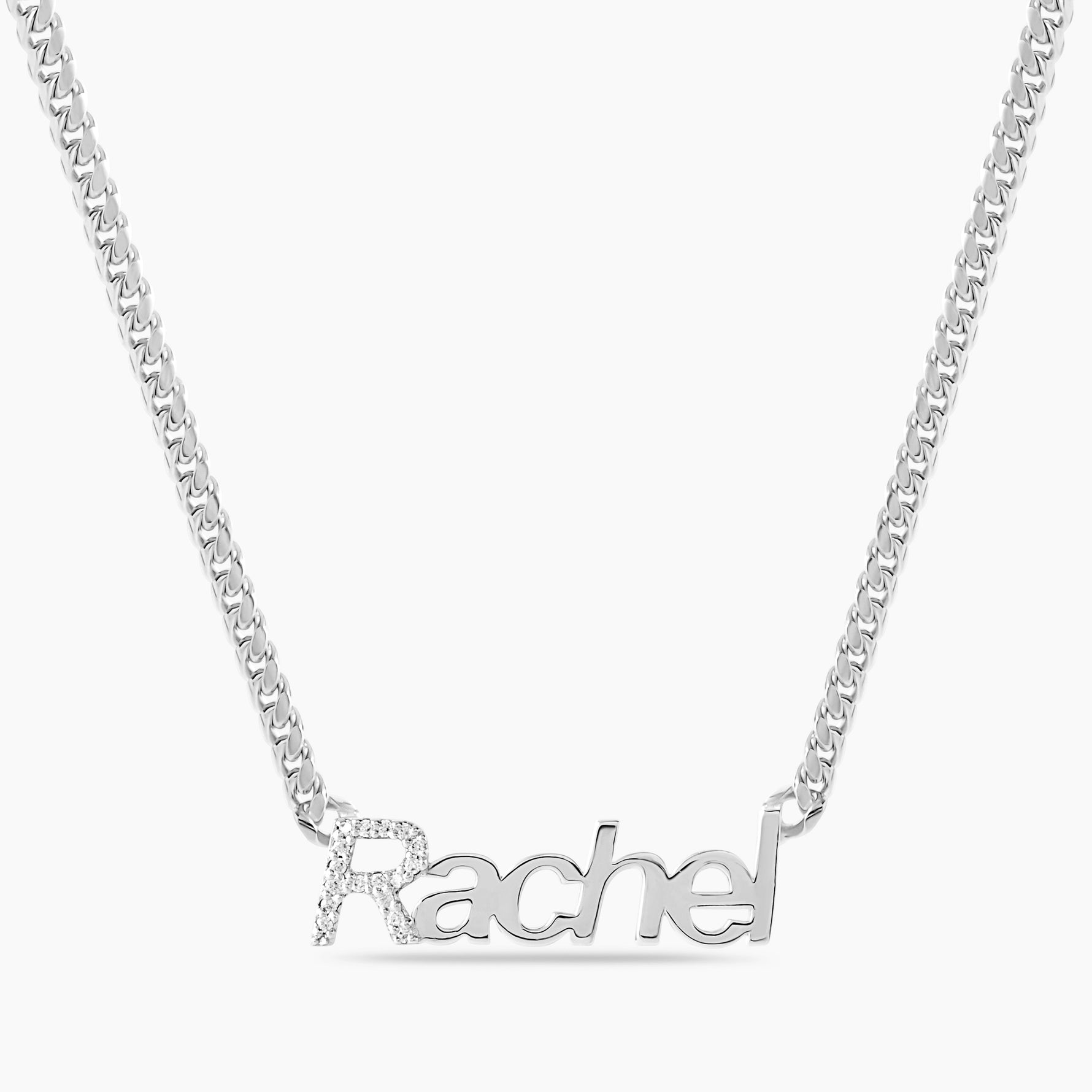 Kid's THICK 5mm Iced Initial Block Name Necklace