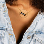 Engraved Dog Bone Pendant Necklace