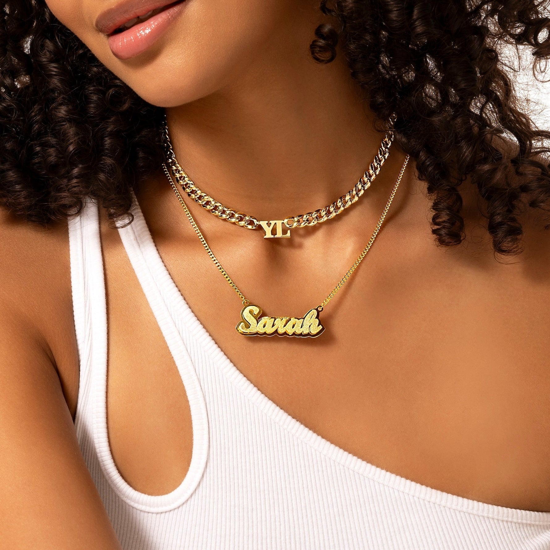 Double Plated Satin Name Necklace
