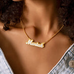 Double Plated Satin Name Necklace