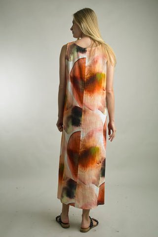 Coral Ruched Maxi Dress
