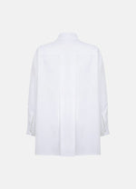 Terza Oversized Rolling-up White Cotton Shirt