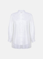 Terza Oversized Rolling-up White Cotton Shirt