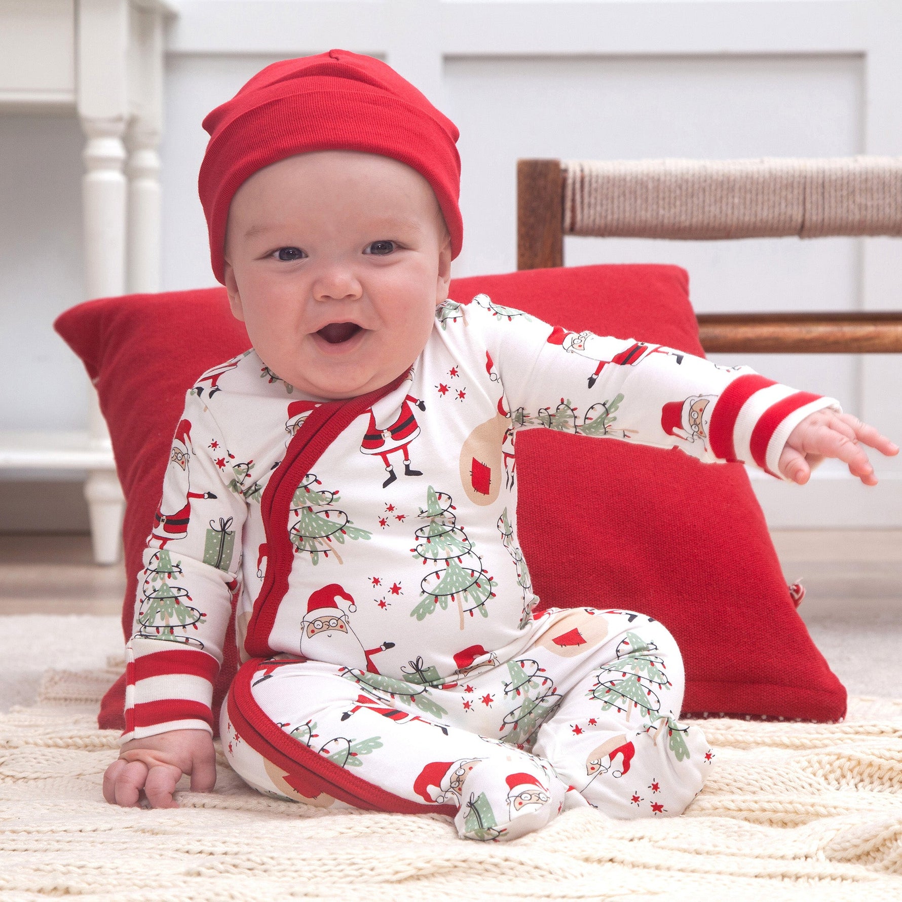 Christmas Santa Bamboo Zipper Romper - By Baano