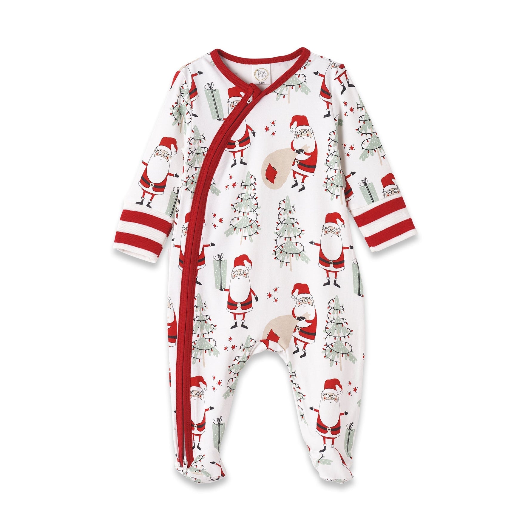 Christmas Santa Bamboo Zipper Romper - By Baano