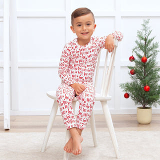 Christmas Bamboo Kids' Pajama Set Ho-Ho-Ho