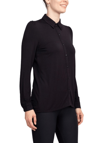 T Tahari Collar Neck Cuff Long Sleeves Button Detail ITY Blouse - Glamourous Grace