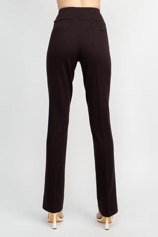 T Tahari Pull On Bootcut Rayon Pant With Welt Pockets - By Baano
