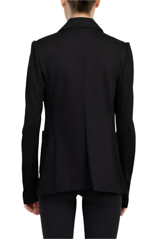 T Tahari Notched Collar Two Button Long Sleeve With Patch Pockets Knit Blazer - By Baano