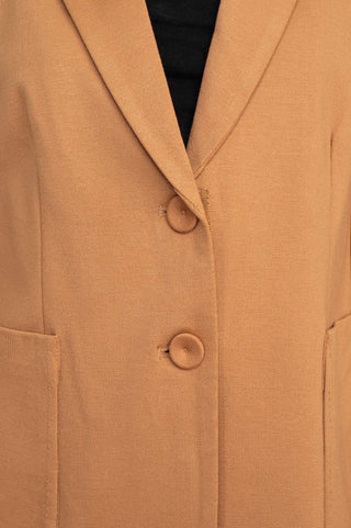 T Tahari Notched Collar Two Button Long Sleeve With Patch Pockets Knit Blazer - By Baano