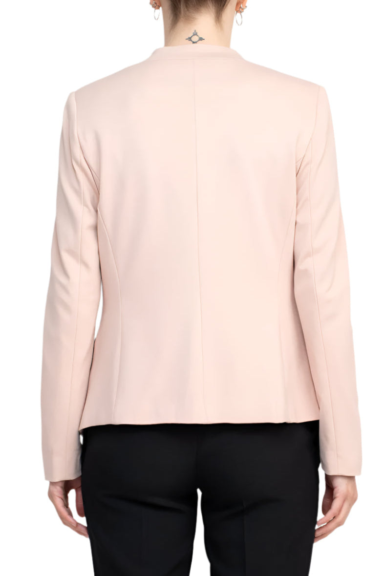 T Tahari Open Front Long Sleeve Zip Pocket Detail Blazer - By Baano
