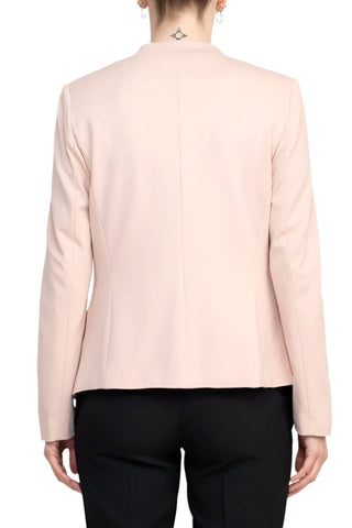 T Tahari Open Front Long Sleeve Zip Pocket Detail Blazer