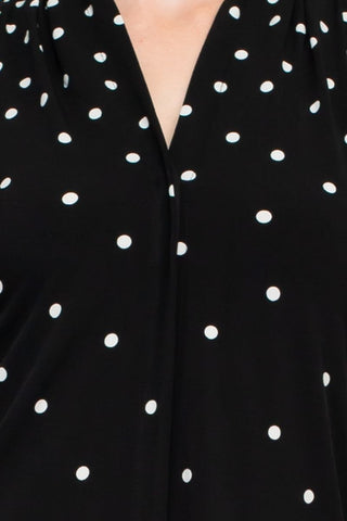 T Tahari Polka Dot Collared Neck Sleeveless Top - By Baano